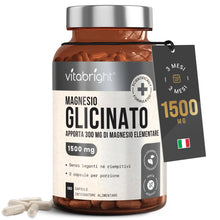 Carica l'immagine nel visualizzatore di Gallery, VitaBright Magnesio Bisglicinato 300 mg – 180 Capsule Magnesio Glicinato