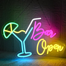 Carica l'immagine nel visualizzatore di Gallery, Bar Open Insegna al Neon Luci al Neon Cocktail LED aperto segno al neon Con pulsante e interruttore dimmerabili Adatto p