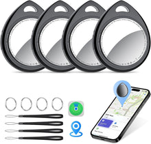 Carica l'immagine nel visualizzatore di Gallery, QCOQ® Tracker Tags 4 Pezzi Noir Compatibile con Apple Dov’è App (solo iOS)