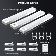 Carica l'immagine nel visualizzatore di Gallery, OUILA Luce Armadio LED con Sensore di Movimento Luci Sottopensile Cucina