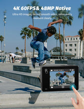 Carica l'immagine nel visualizzatore di Gallery, Apexcam Nuovo X80pro Doppia Screen Action Cam 4K60FPS 8X Zoom EIS 64MP Con 64GB Scheda Ultra HD WiFi Fotocamera Sportiva Telecamera subacquea 40m Impermeabile 2.4G Telecomando 2x1350mAh Batterie