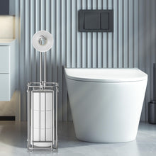 Carica l'immagine nel visualizzatore di Gallery, Porta Carta Igienica da Terra, Colonna bagno porta rotolo dispenser supporto moderno,a prova di ruggine,può contenere 4 rotoli