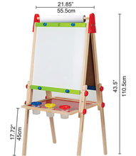 Carica l'immagine nel visualizzatore di Gallery, Hape Lavagna Multiattività, Lavagna per Bambini Double Face Vincitrice di Premi con Cavalletto e Supporto Regolabile in Altezza, Rullo di Carta, Lavagna Bianca, Calamite e Tre Vasetti di Pittura