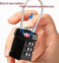 Carica l'immagine nel visualizzatore di Gallery, Blendura Lucchetto Valigia TSA 2 Pezzi, Combinazione Viaggio 3 Cifre