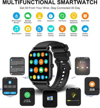 Carica l'immagine nel visualizzatore di Gallery, Smartwatch Uomo Donna, 100+ Sportive Fitness Tracker con Sonno Contapassi Cardiofrequenzimetro, 1.85" Smartwatch con Eff