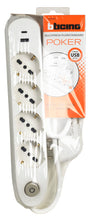 Carica l'immagine nel visualizzatore di Gallery, BTICINO Ciabatta Multipresa Elettrica Poker 6 Posti, 2 Prese USB e 4 Prese Polivalenti (Schuko 10/16A e Bipasso), Ciabat