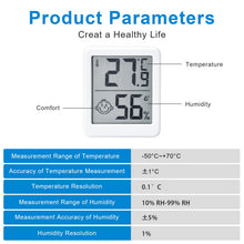 Carica l'immagine nel visualizzatore di Gallery, HORJOR Mini Termometro LCD Igrometro Professionale Digitale con Livello di Comfort Misuratore umidità per Ambiente per I
