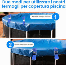 Carica l'immagine nel visualizzatore di Gallery, 12 Pezzi Pinze per Telo Piscina 4,72 Pollice Mollette per Telo Piscina Acciaio Inox Clip Copertura Piscine per Piscine F