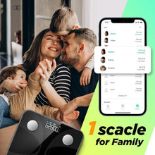 Carica l'immagine nel visualizzatore di Gallery, RunStar Bilancia pesapersone e percentuale grasso, Bilancia smart digitale e precisa con ampio display, Analizzatore di 13 dati di composizione corporea, Sync App