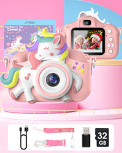 Carica l'immagine nel visualizzatore di Gallery, Macchina Fotografica Bambini, Gofunly 2.0 Pollici Schermo Mini Ricaricabile Fotocamera Digitale, 1080P HD Videocamera Regalo Giocattolo di Natale &amp;Compleanno per Ragazze 3-12 Anni, Scheda 32GB