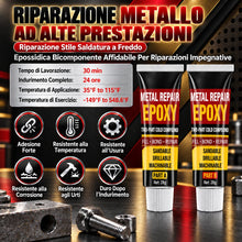 Carica l'immagine nel visualizzatore di Gallery, Stucco per Metallo, Metallo Liquido Industriale, Bicomponente per Metalli per Riparare Crepe e Fessure, Acciaio Liquido 