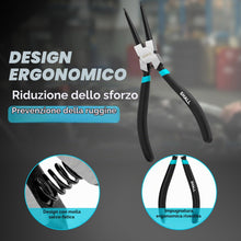 Carica l'immagine nel visualizzatore di Gallery, SHALL Pinze per anelli elastici, 4 pezzi da 7 pollici - Pinze per anelli elastici interni ed esterni dritti/piegati (pun