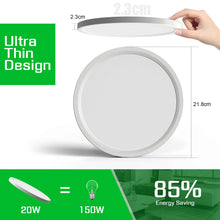Carica l'immagine nel visualizzatore di Gallery, OTREN Plafoniera LED Soffitto, 4000K IP44 Plafoniera Bagno Rotonda, Lampadario LED Soffitto per Soggiorno Camera da Lett