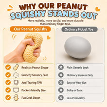 Carica l'immagine nel visualizzatore di Gallery, 1pcs Squishy Arachide Croccante ASMR, Crunchy Peanut Squishy, Giocattolo Antistress a Lento Ritorno