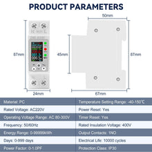 Carica l'immagine nel visualizzatore di Gallery, Contatore energia elettrica 63A TUYA misuratore consumo elettrico WIFI AC80-300V contatore di energia monofase Protezion