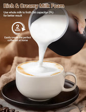 Carica l'immagine nel visualizzatore di Gallery, NWOUIIAY Montalatte Elettrico, 5 in 1 Cappuccinatore Elettrico 600W, 350ML, Macchina per Schiuma di Latte Calda e Fredda, Montalatte Silenzioso per Cappuccino Macchiato Caffè Latte e Cioccolata Calda