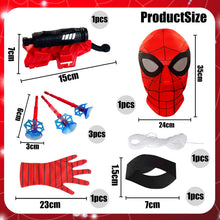 Carica l'immagine nel visualizzatore di Gallery, TKGEOUE Set di 2 Launcher Glove, Launcher Gloves e Maschera,Spider Launcher Glove,Guanti Launcher per Giochi, Spiderman Glove Launcher Set,Spider Web Launcher Toy