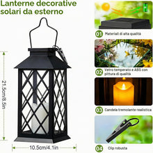 Carica l'immagine nel visualizzatore di Gallery, Yowin Lanterne da Esterno 2 Pezzi Grande Lanterna Solare da Giardino