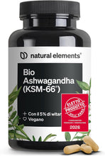 Carica l'immagine nel visualizzatore di Gallery, Bio Ashwagandha KSM-66 – Alto Dosaggio – 180 Capsule – Ashwagandha Bio Certificata – Capsule di Ashwagandha Polvere Estratta dalla Withania Somnifera – Eletto PRODOTTO DELL'ANNO 2026