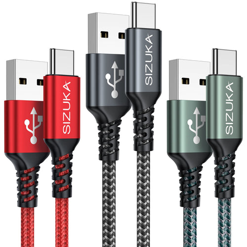 Cavo USB C [2M 3Pezzi] 3.1A Cavo USB Type-C Ricarica Rapida Nylon Cavo Tipo C per Samsung Galaxy S23 S22 S21 S20 S10 A71 A51 Huawei P50,Mate 40,MateBook,Xiaomi,OnePlus 9,Google Pixel 5,Realme