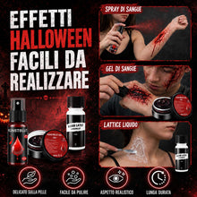 Carica l'immagine nel visualizzatore di Gallery, Trucchi Bianco Nero Halloween Make Up Adulti Bambini Sangue Finto Kit