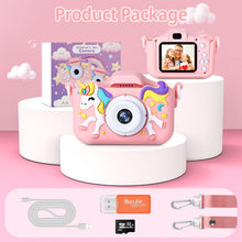 Carica l'immagine nel visualizzatore di Gallery, BNEHHOV Macchina Fotografica Bambini 2.0 Pollici Schermo Ricaricabile Fotocamera 1080P Digitale per Bambina Videocamera per Ragazze Ragazzi Regalo di Natale &amp; Compleanno Scheda 32GB (A)