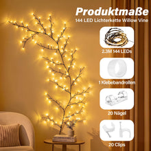 Carica l'immagine nel visualizzatore di Gallery, Ollny Willow Vine - Catena luminosa con 144 LED, per camera da letto