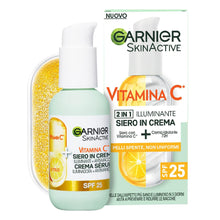 Carica l&#39;immagine nel visualizzatore di Gallery, Garnier Siero in Crema Vitamina C SkinActive, 2 in 1 Siero Vitamina C e Crema Idratante SPF25, Anti-Macchie e Illuminante, Non unge, Adatto a Tutti i Tipi di Pelle, 50 ml