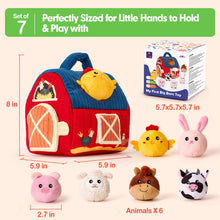 Carica l'immagine nel visualizzatore di Gallery, hahaland Animali di Peluche per Neonato 6-12 mesi, 6 mini Animali da Fattoria con Suoni, Palla Neonato con Sonaglio, Montessori 6 mesi, Regalo Bambino