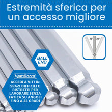 Carica l'immagine nel visualizzatore di Gallery, Chiavi a Brugola Corte, Set Metrico 13 Pezzi 1,27-10mm Satinato