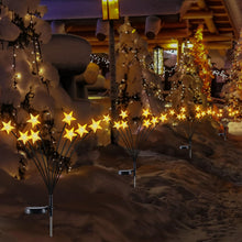 Carica l'immagine nel visualizzatore di Gallery, Luci Solari Esterno, 4 Pezzi 32LED Luci di Natale Esterno Stella Lucciole Luci Solari da Giardino, Decorazioni di Natale Esterno Impermeabili, Decorazioni per Giardino Festa Natale Cortile