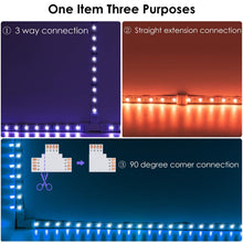 Carica l'immagine nel visualizzatore di Gallery, Amefil Connettori per strisce LED – 4 pin senza saldatura Gapless RGB L Splitter ad angolo retto e connettori a T per st