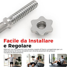 Carica l'immagine nel visualizzatore di Gallery, Sunny Health &amp; Fitness Set Barre Manubri Cromate Filettate 36 cm
