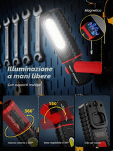 Carica l'immagine nel visualizzatore di Gallery, Smiling Shark Lampada di Lavoro, Lampade di Ispezione Torcia Magnetica 1200 mAh Ricaricabile 5 Modalità Luminose Portati