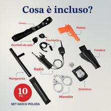 Carica l'immagine nel visualizzatore di Gallery, Dress up America Kids Police Agent Pretend Play Set – Accessori Per Costumi Da 10 Pezzi Con Distintivo, Cintura, Pistola