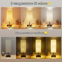 Carica l'immagine nel visualizzatore di Gallery, Lampada da Comodino Touch Dimmerabile, Abat Jour da Comodino