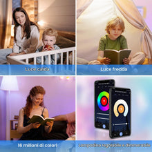Carica l'immagine nel visualizzatore di Gallery, ANTELA Lampadina WiFi Intelligente E27, 9W 1000 Lumen Lampadine Led Smart Alexa Multicolore RGBCW Dimmerabile 2700-6500K