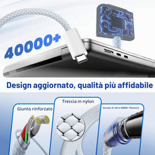 Carica l'immagine nel visualizzatore di Gallery, Cavo da USB C a magnetico 3 - 2 m - 140 W PD - Cavo di ricarica rapida per lavori mobili e riunioni - Cavo di ricarica f