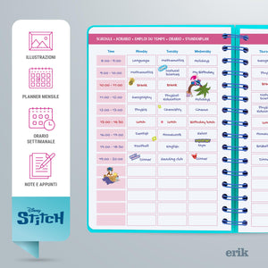 Grupo Erik: Diario Scuola 2024 2025 Stitch, Agenda settimanale A5 12 mesi, 14,8x21 cm, Agenda Disney Stitch 2024 2025, Diario Stitch 2024-2025, Cancelleria Stitch