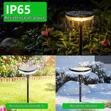 Carica l'immagine nel visualizzatore di Gallery, Luci solari per giardino esterno, confezione da 4 pezzi, 34 lm, luce bianca calda, 1000 mAh, IP65, luci solari da giardi