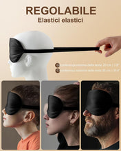 Carica l'immagine nel visualizzatore di Gallery, Aosun Mascherina per Dormire, Maschera per Dormire in Pura Seta di Gelso al 100% - Mascherina Occhi per Dormire Ipoallergenica Oscurante con Fascia Regolabile (Nero)