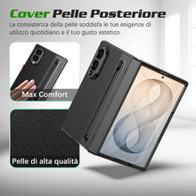 Carica l'immagine nel visualizzatore di Gallery, Compatibile con Cover Samsung Galaxy Z Fold 8 con Penna, Custodia Rigida Effetto Pelle, Protezione Cerniera e Fotocamera