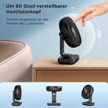 Carica l'immagine nel visualizzatore di Gallery, EasyAcc® Ventilatori da Tavolo a Batteria 4000mAh ricaricabile Silenzioso 4 Velocità Ventilatori da Tavolo Portatile USB-C/Copriventola Rimovibile/Display di Potenza a LED per Scrivania Casa Viaggi
