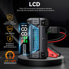 Carica l'immagine nel visualizzatore di Gallery, BRPOM Avviatore Batteria Auto, 9000A Avviatore di Emergenza per Auto/Moto, (Motori Fino a ALL Gas o 8.5L Diesel) Booster Avviamento con Torcia a LED&amp;USB Quick Charge 3.0