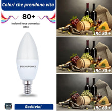 Carica l'immagine nel visualizzatore di Gallery, BLAUPUNKT E14 a candela 10W 820lm 6000K Bianco Freddo, Confezione singola