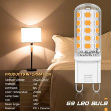 Carica l'immagine nel visualizzatore di Gallery, Auting Lampadina LED G9 4W 2700K 400LM 4 Pezzi