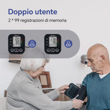 Carica l'immagine nel visualizzatore di Gallery, Sinocare Misuratore di Pressione da Braccio (22-42cm) con Indicatore di Rischio, Monitoraggio Domestico dell'Ipertensione, Modalità Doppio Utente con 2x99 Posizioni di Memoria, Rilevamento Aritmie