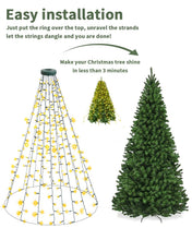 Carica l'immagine nel visualizzatore di Gallery, Dekofun Luci Albero di Natale 400 LED 2Mx16 Fili Mantello Luci Albero di Natalizie con Anello, 8 Modalità Luce Alberi di Natale a Cascata Impermeabile Catena Luminosa Natalizi per Interno Esterno