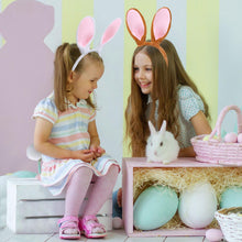 Carica l'immagine nel visualizzatore di Gallery, Accessori Coniglio Costume 2 Pezzi Orecchie e Coda da Coniglio Cerchietto con Orecchie da Coniglio Cosplay per Pasqua, F