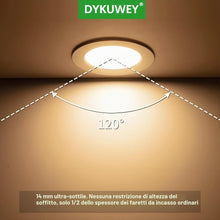 Carica l'immagine nel visualizzatore di Gallery, Set di 4 Faretti led da incasso per cartongesso,12V 3W faretti led soffitto,Faretto LED foro 55mm ultrasottile14mm,IP44 